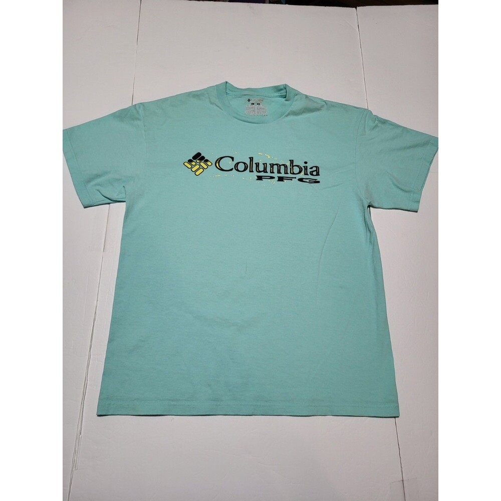 (#19) Columbia PFG mens short sleeve T shirt size Men's Large Mint Green